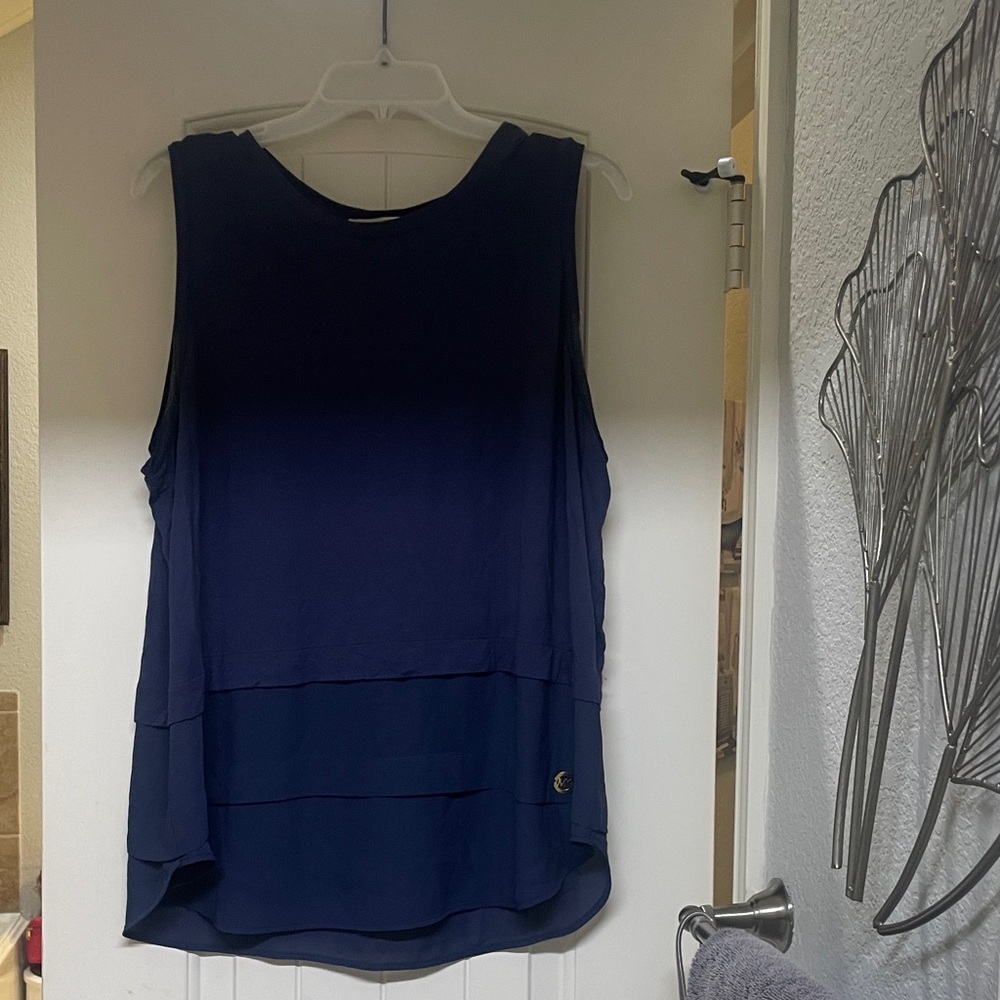 Michael Kors Deep Blue Layered Tank Top